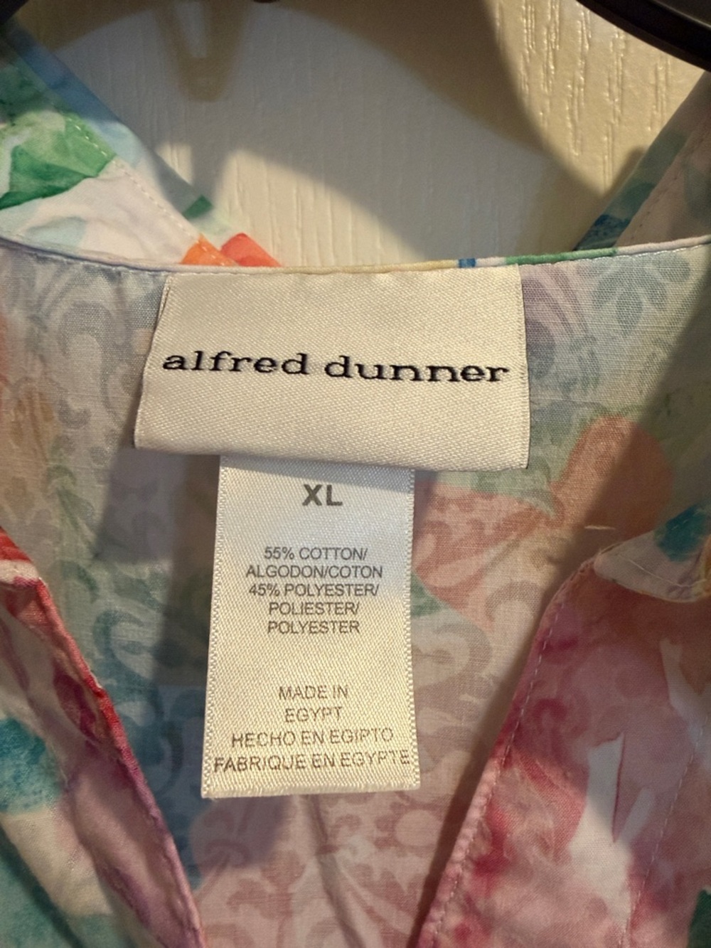 Alfred Dunner Floral Multicolor Short-Sleeve Button-Down Shirt - Picture 2 of 4